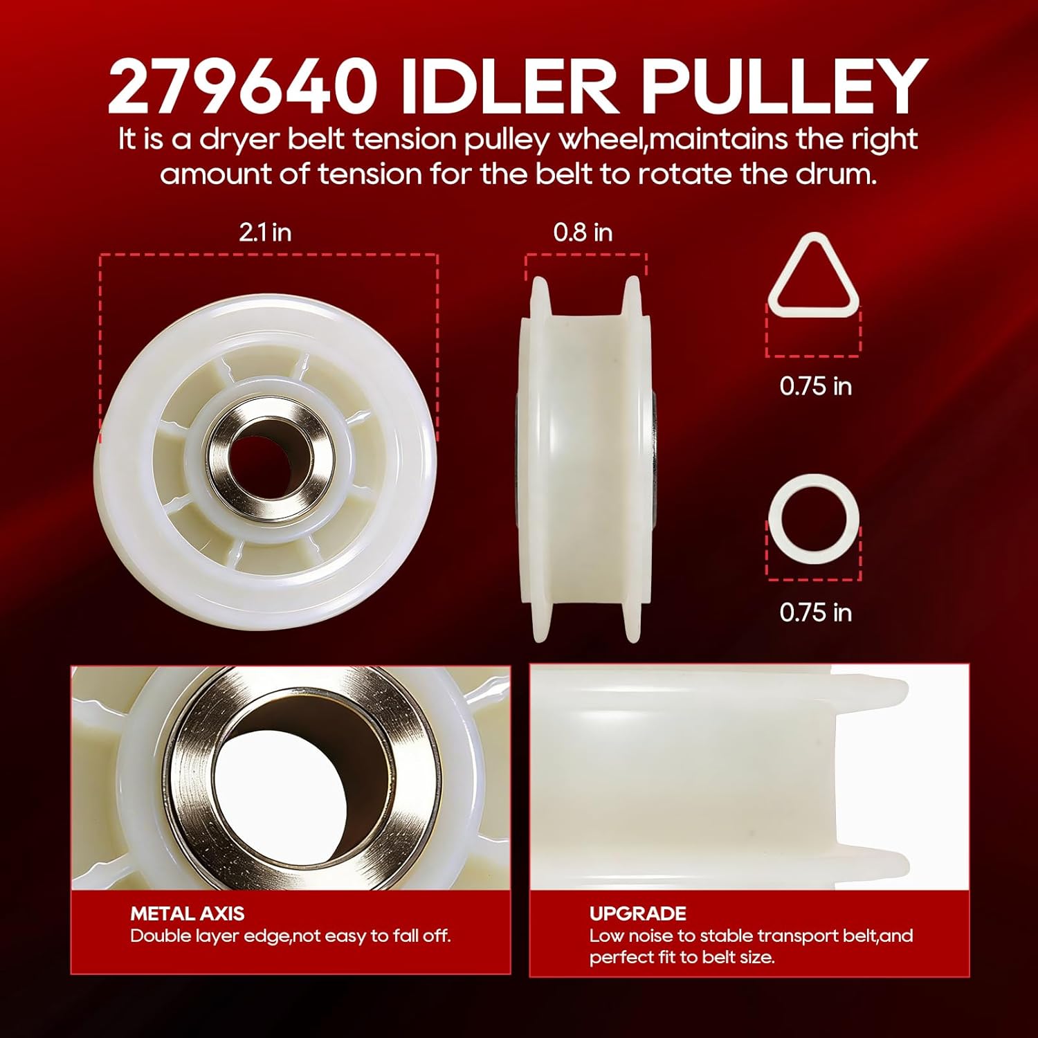 TOPDC 4392067 Dryer Repair Kit with W10837240 Idler Pulley, Compatible with Whirlpool Maytag Kenmore Dryer, Includes WPW10314173 Rollers, 661570V Belt, 279640 Pulley - Complete Maintenance Set