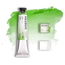 MEEDEN Professional Artist Watercolor Paint Sap Green - 15ml/0.5oz Water Color Tube, Semi-Moist Pigment Half Pan and Empty Matching Half Pan for Artists Pros