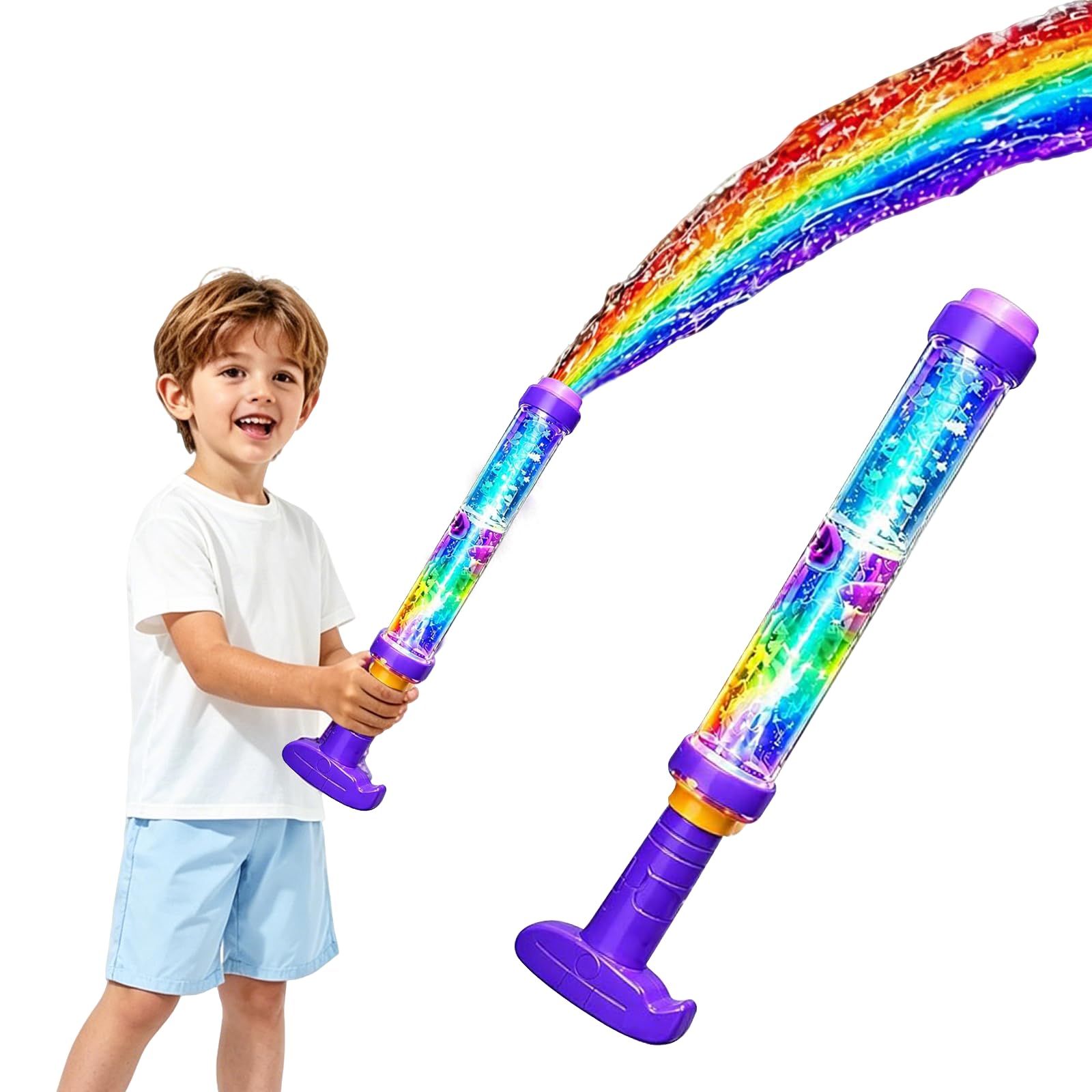 Glowing Rainbow LED Water Blaster, Firework Spray Water Soaker Toy, Creative Squirt Water Gun for Summer Pool Party Outdoor Water Games (1pc)