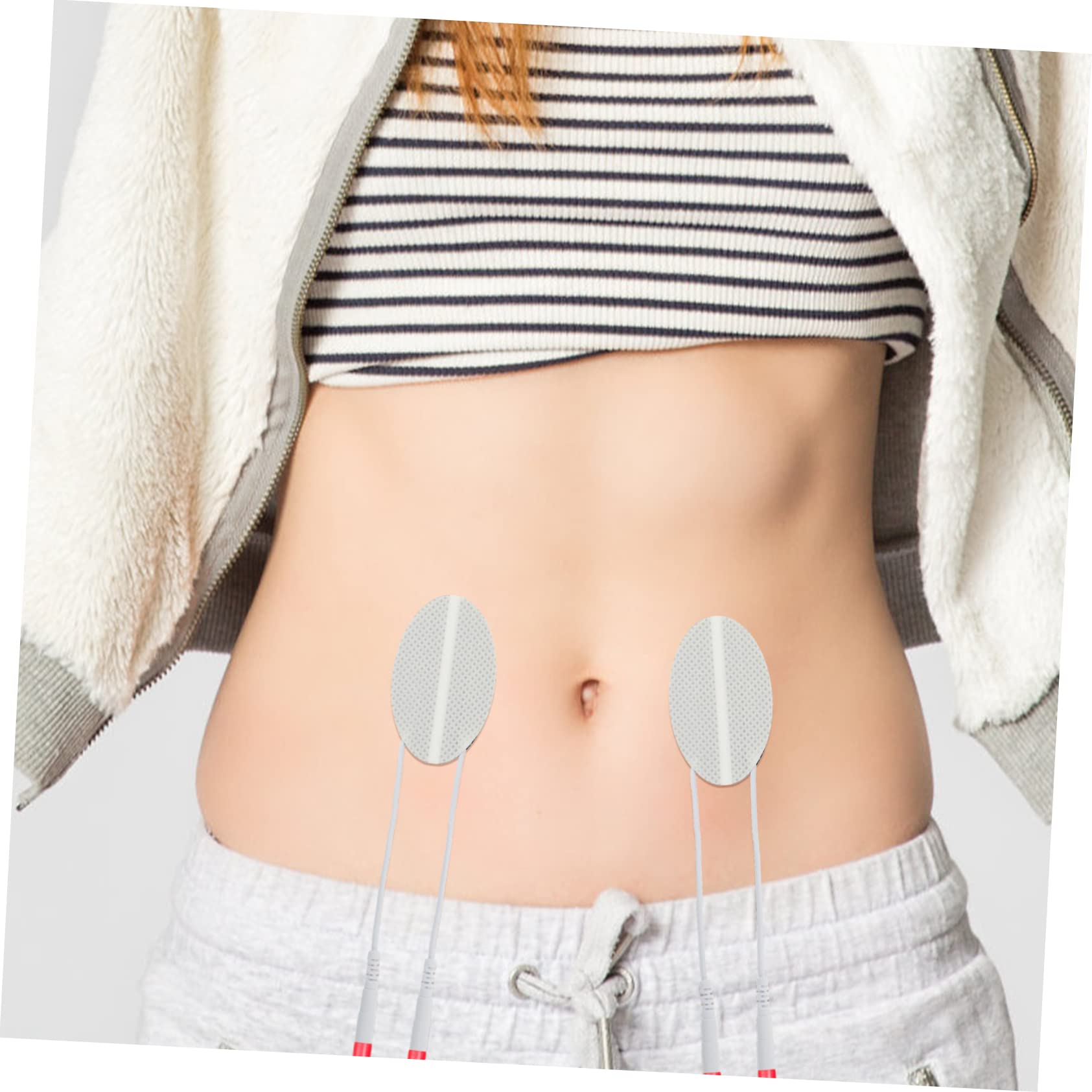 minkissy Stimulateur Musculaire Patch 4 Ensembles Feuille D'électrode Massage Coussin Masseur Réutilisables Gommettes Autocollantes Patchs Réutilisables Adhésifs Tissu Non Tissé Blanche 10 Pièces * 4