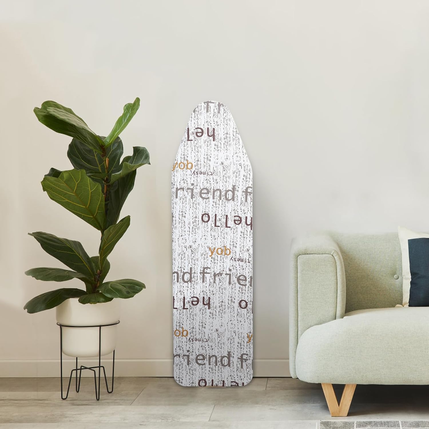 Ironing Board Full Size, Ironing Board with Iron Rest, Height Adjustable Small Ironing Boards for Small Spaces, Non-Slip, Wide Clothes Ironing Board with Folding Legs (White)