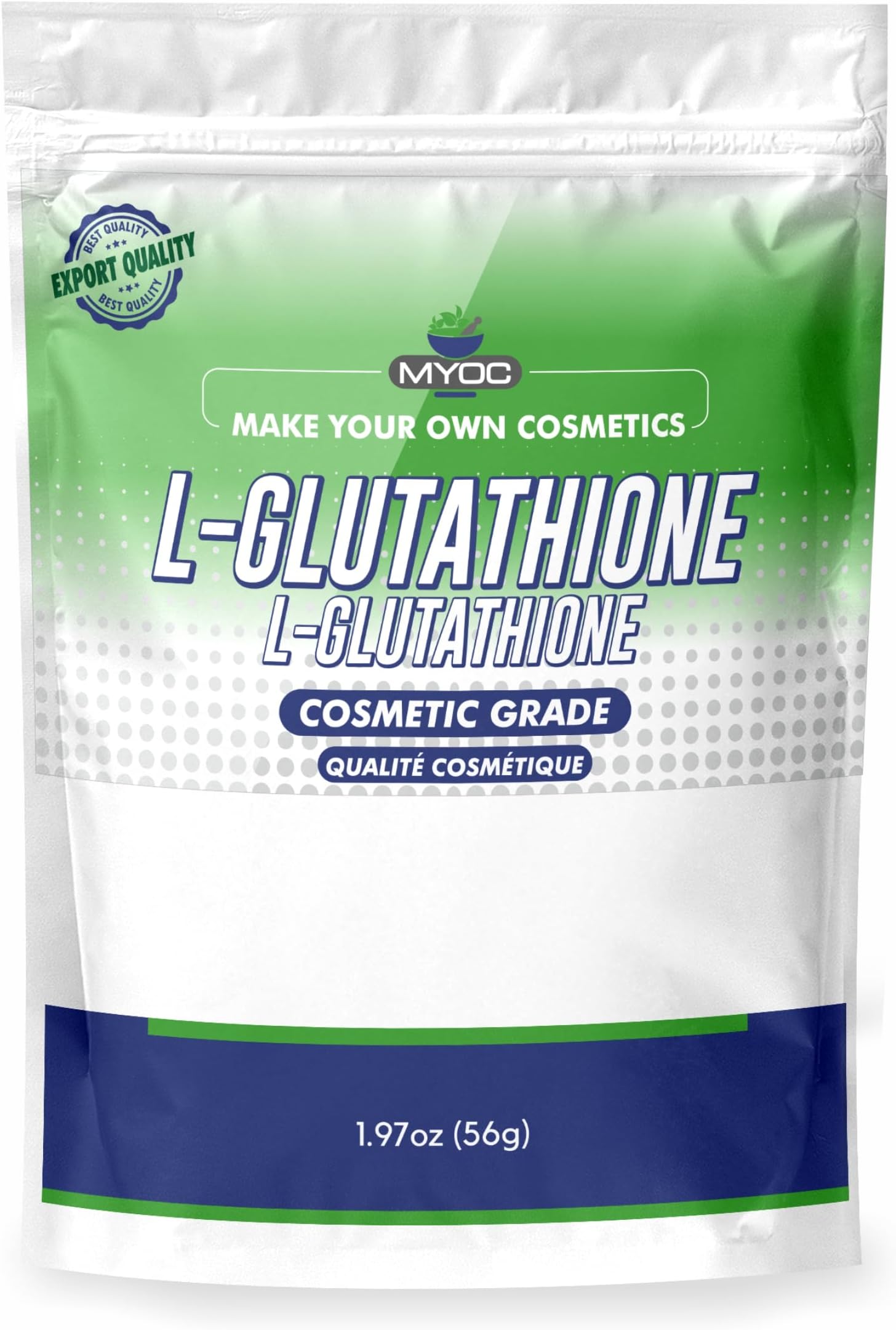 L-Glutathione Powder –1.97oz | Cosmetic Grade Powder for Skin Whitening, DIY Cosmetics