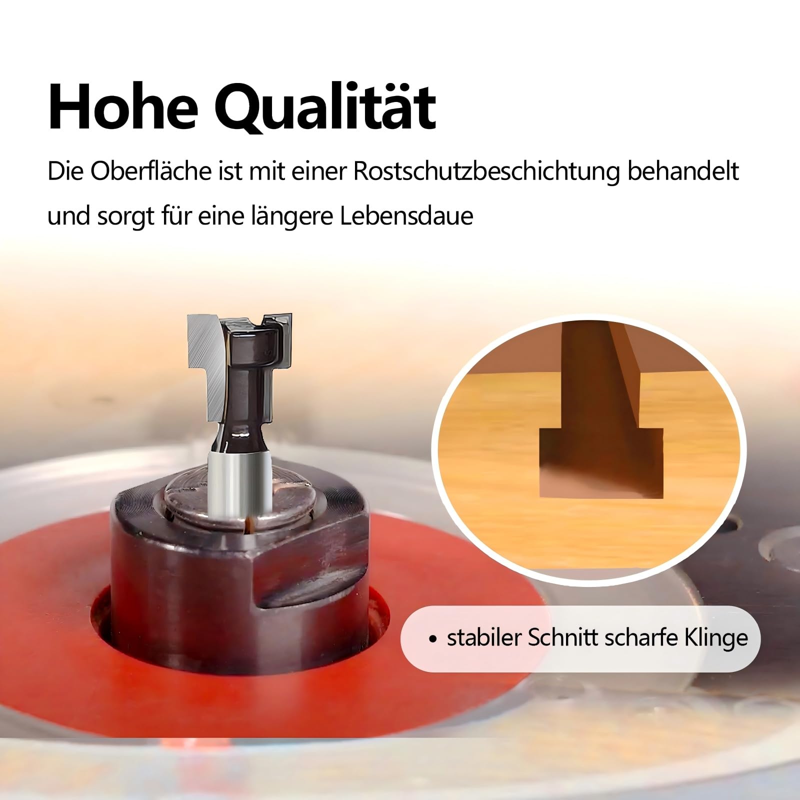 6-tlg. T-Nutfräser-Set 8mm Schaft – Hartmetall T Nut-Fräser Oberfräse, T-Track Schlitz, für Holz, Holzbearbeitung (Durchmesser 5.35/7/10/13/17/19mm)