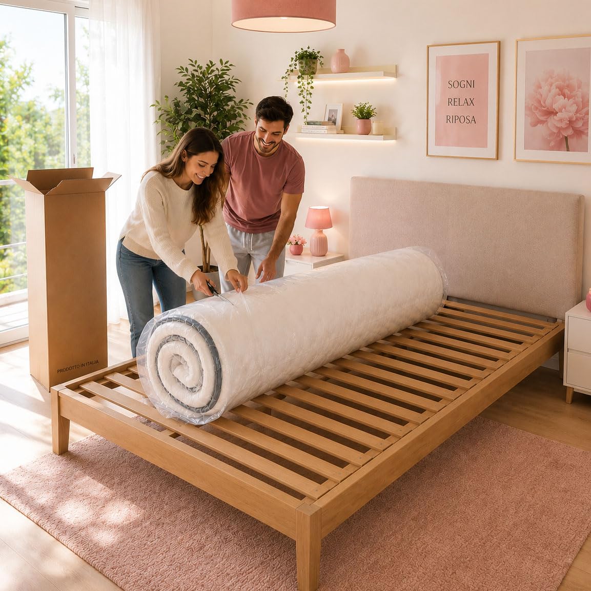 GEEMMA® Materasso Matrimoniale 160x190 Semirigido H27 – Dispositivo Medico, CONFORTEVOLE che NON SCALDA, Ortopedico per Mal di Schiena, Tessuto Anallergico - HIP-HOP H27