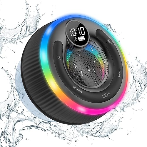 Bluetooth Speaker, Shower Speaker Stereo Sound, IPX7 Waterproof Speakers, Digital