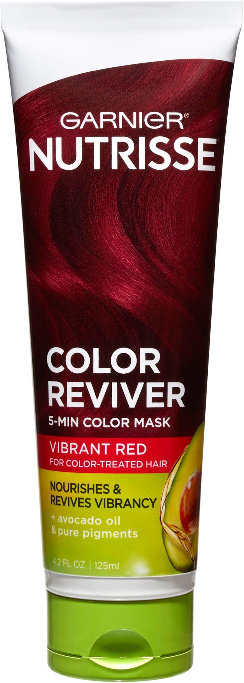 Garnier Nutrisse 5 Minute Nourishing Color Hair Mask with Triple Oils Delivers Day 1 Color Results, for Color Treated Hair, Vibrant Red, 4.2 Fl Oz