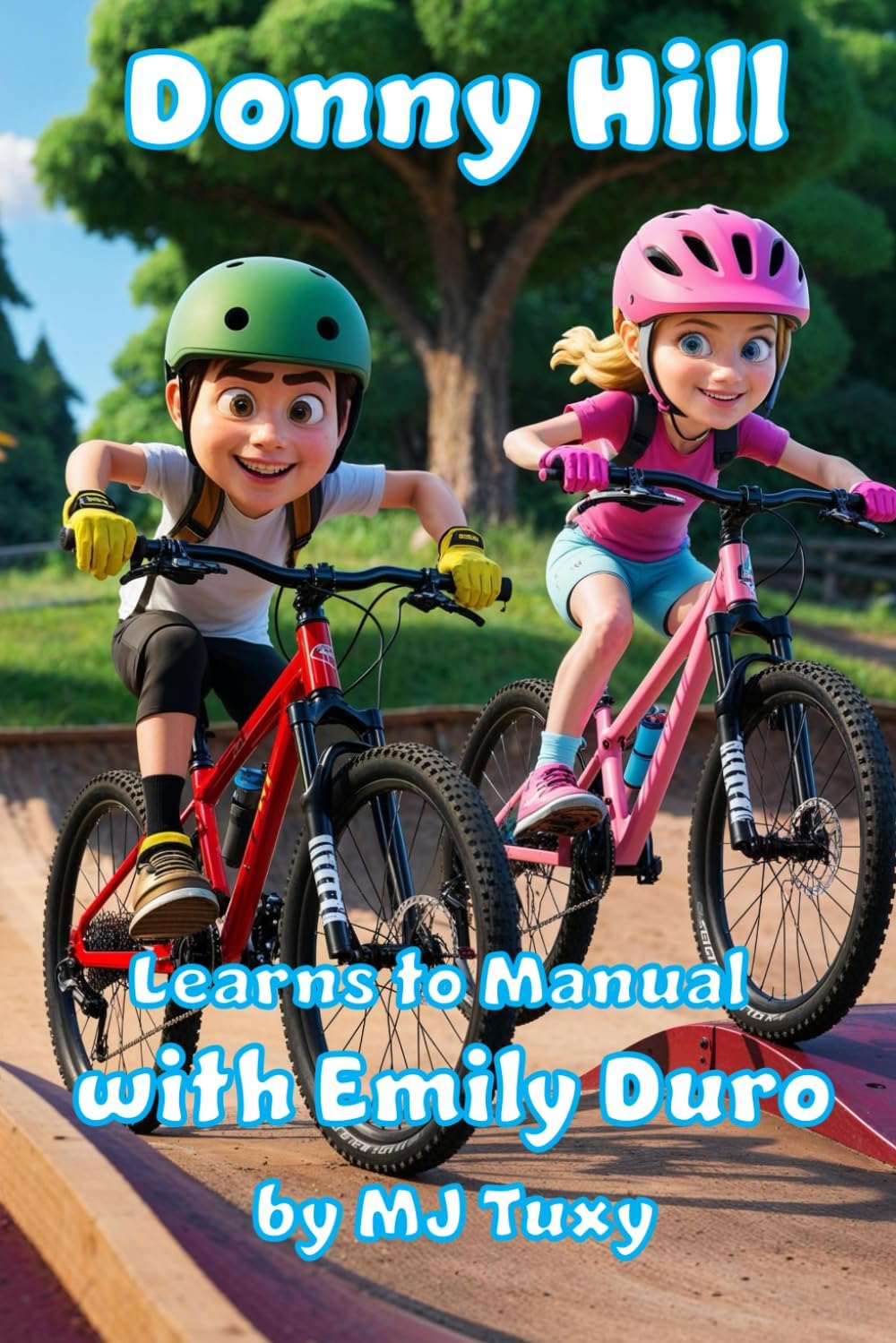 MJ TuxyDonny Hill Learns To Manual with Emily Duro: A Kids' Mountain Biking Adventure about Sharing, Friendship, and Mastering New Skills through Practice.