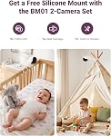 Comfyer BM01 7" HD Moniteur de bébé à écran partagé avec 2 Caméras, Vidéo Baby Monitor avec caméra et audio, Support flexible, Non-WiFi, VOX Mode, 2 Mode audio, télécommande PTZ, vision nocturne automatique