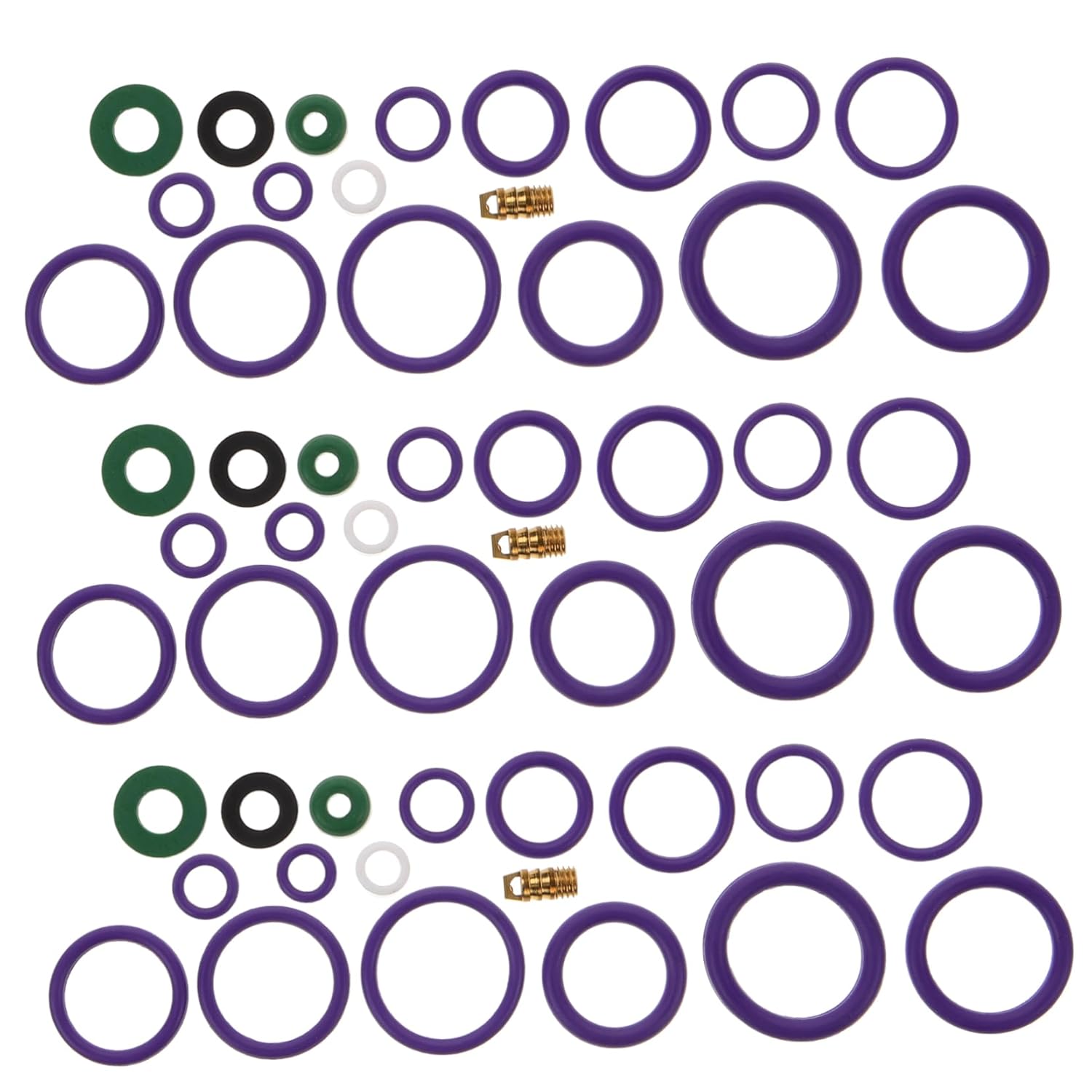 Gatuida 4sets Car Air Conditioning Rubber Gasket Kit Assorted for Automotive Repair Prevents Water Leakage Oil Lines Easy to Install