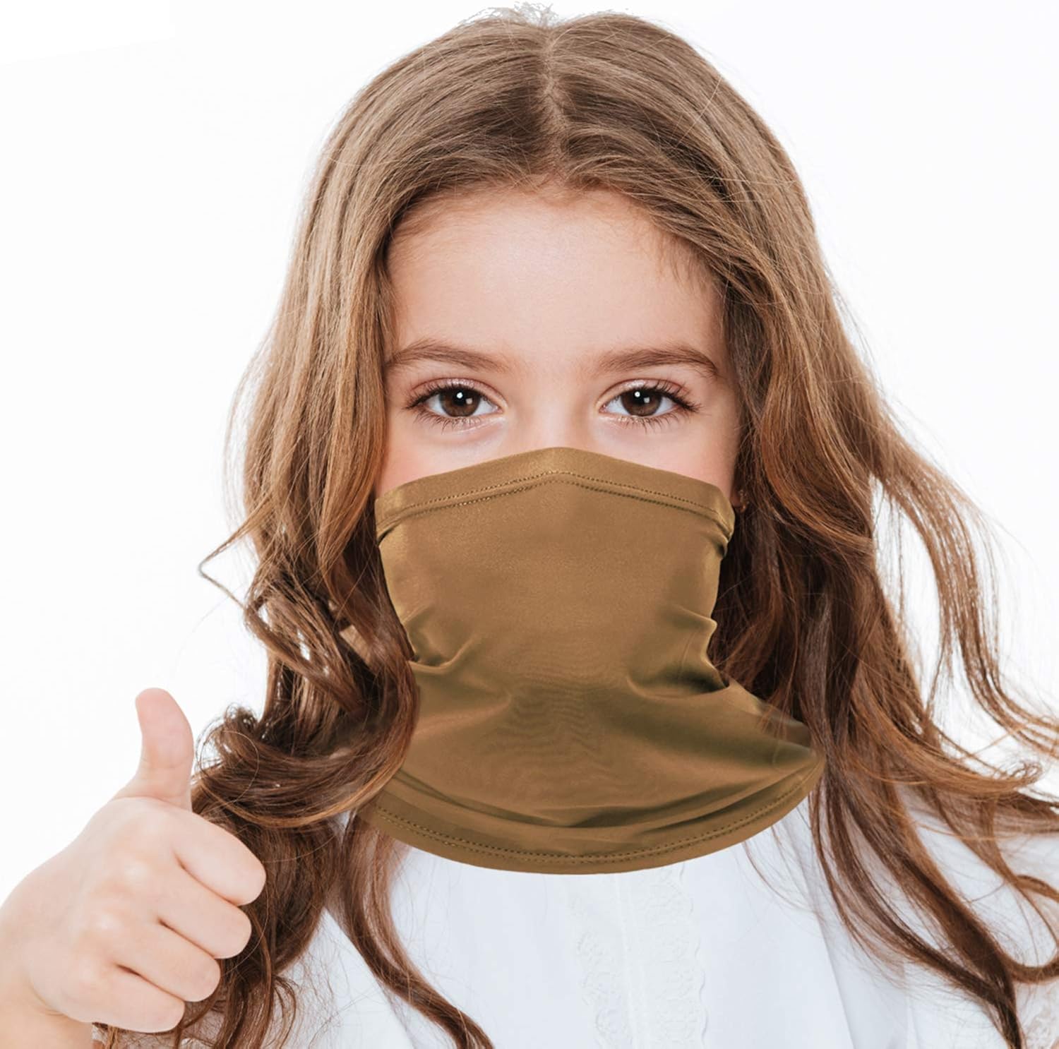 Kids Neck Gaiter Summer Cooling Face Cover Bandana Sun Protection Face Scarf Balaclava Headband for Boys and Girls, UPF 50+, Multi Colors (Light Khaki): Clothing, Shoes & Jewelry