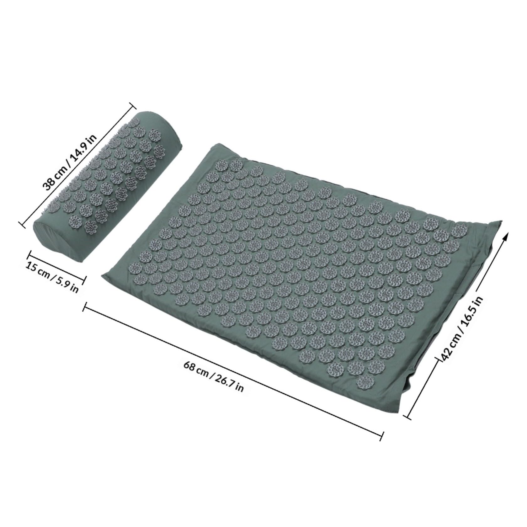 2 Piezas Esterilla de Acupresión Almohada de Masaje Cómoda | Lavable, Algodón y Abs, Conjunto con Accesorios Incluidos, Diseño Seguro para Uso Relajante