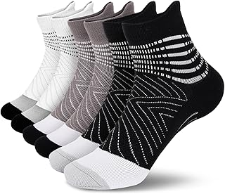 IRAMY Compression Ankle Support Socks Women - Wicking, Cushioned Athletic, Plantar Fasciitis Relief 2/3/6 Pairs