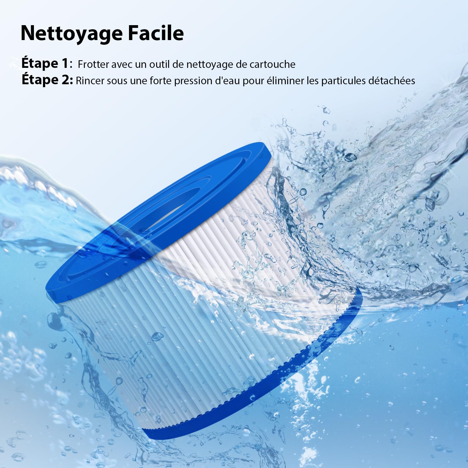 KGC Lot de12 S1 Filtre pour Spa, 10.6cm x 4.5cm x 7cm,S1 Filtre Cartouche Piscine Filtrantes,Cartouche S1 Filtrante-Compatible avec Intex 29001E Spa,Cartouche Filtre Spa pour Intex S1 Reutilisable