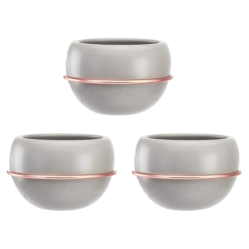 MockWares Basics Wall Planter Round 3-Pack Grey Copper