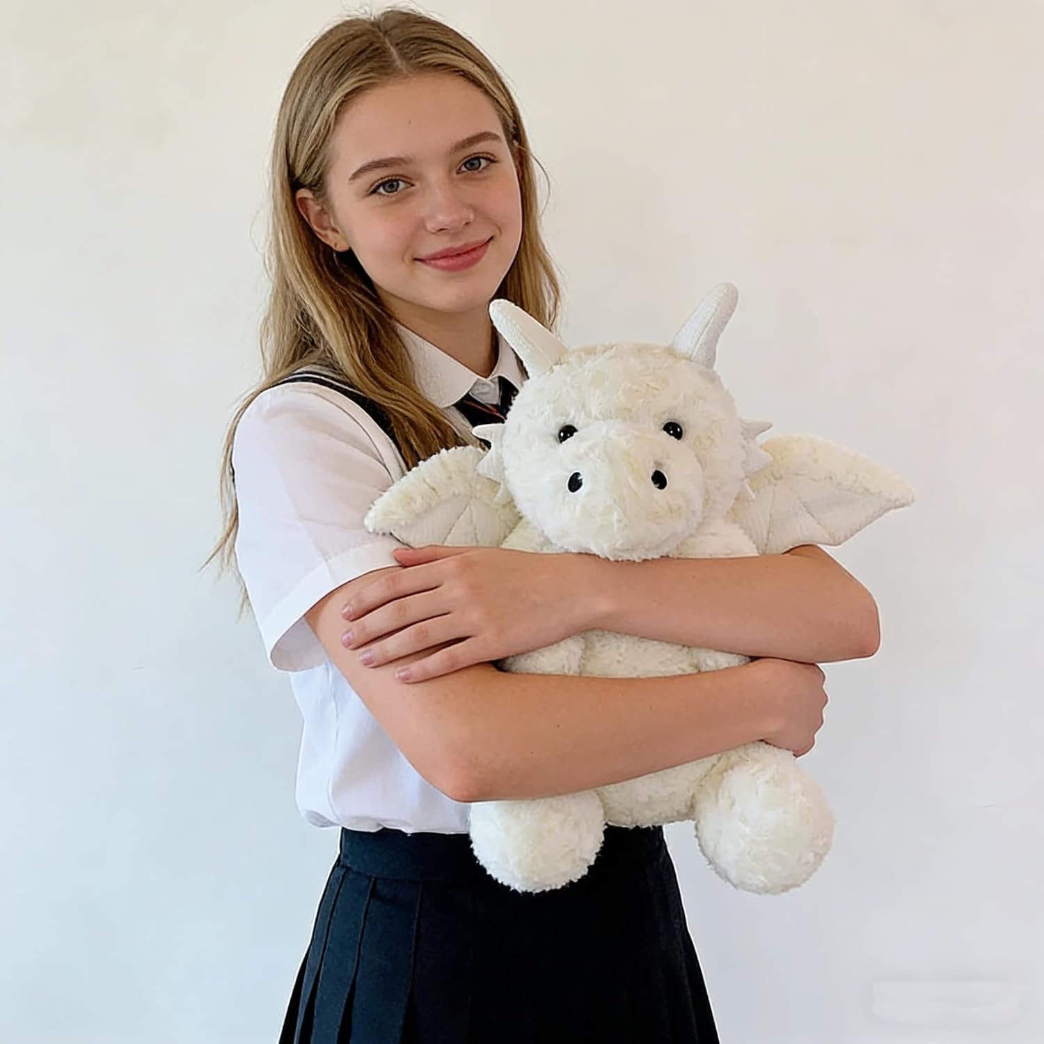 YUKOUQIAN Dragon Stuffed Animal Cute Dragon Plush Toy for Girls Boys 22 inch (jiaolong baise 22in)