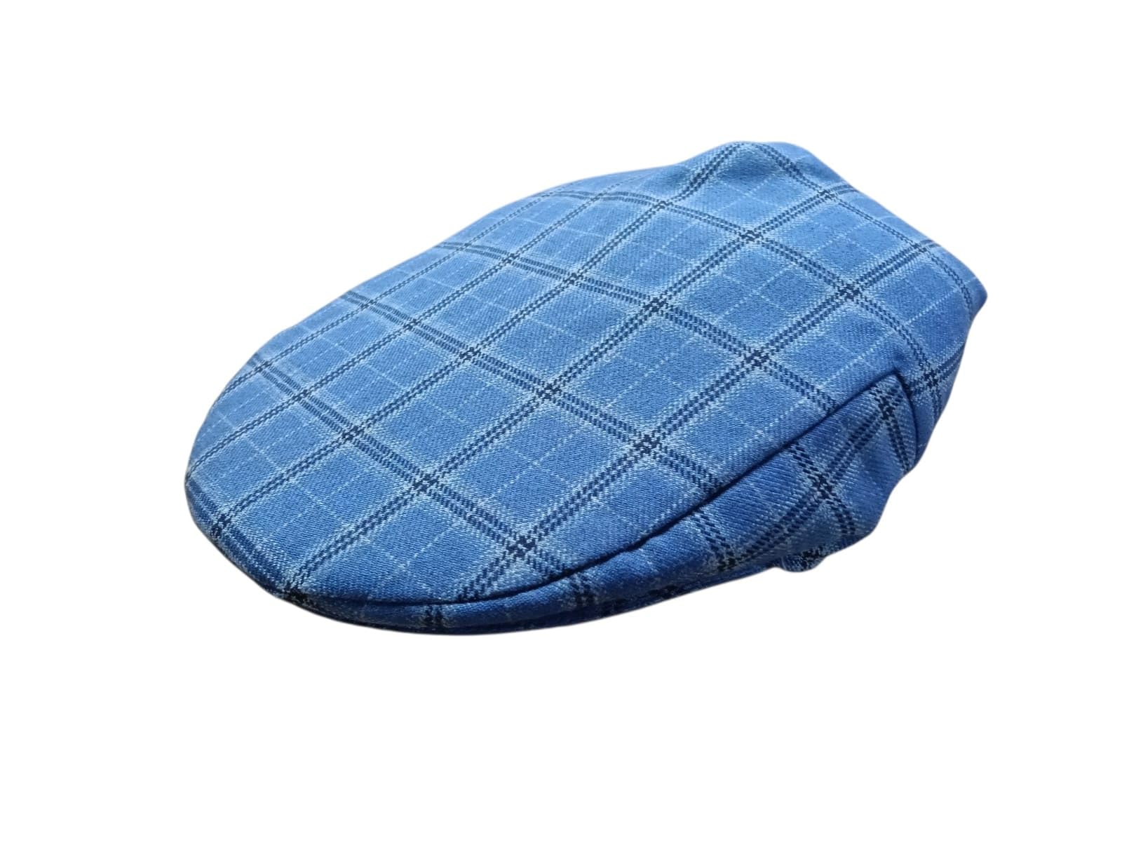 Men's Plaid Pattern Flat Cap Stylish Golf Ivy Cap, Blue-picture-52