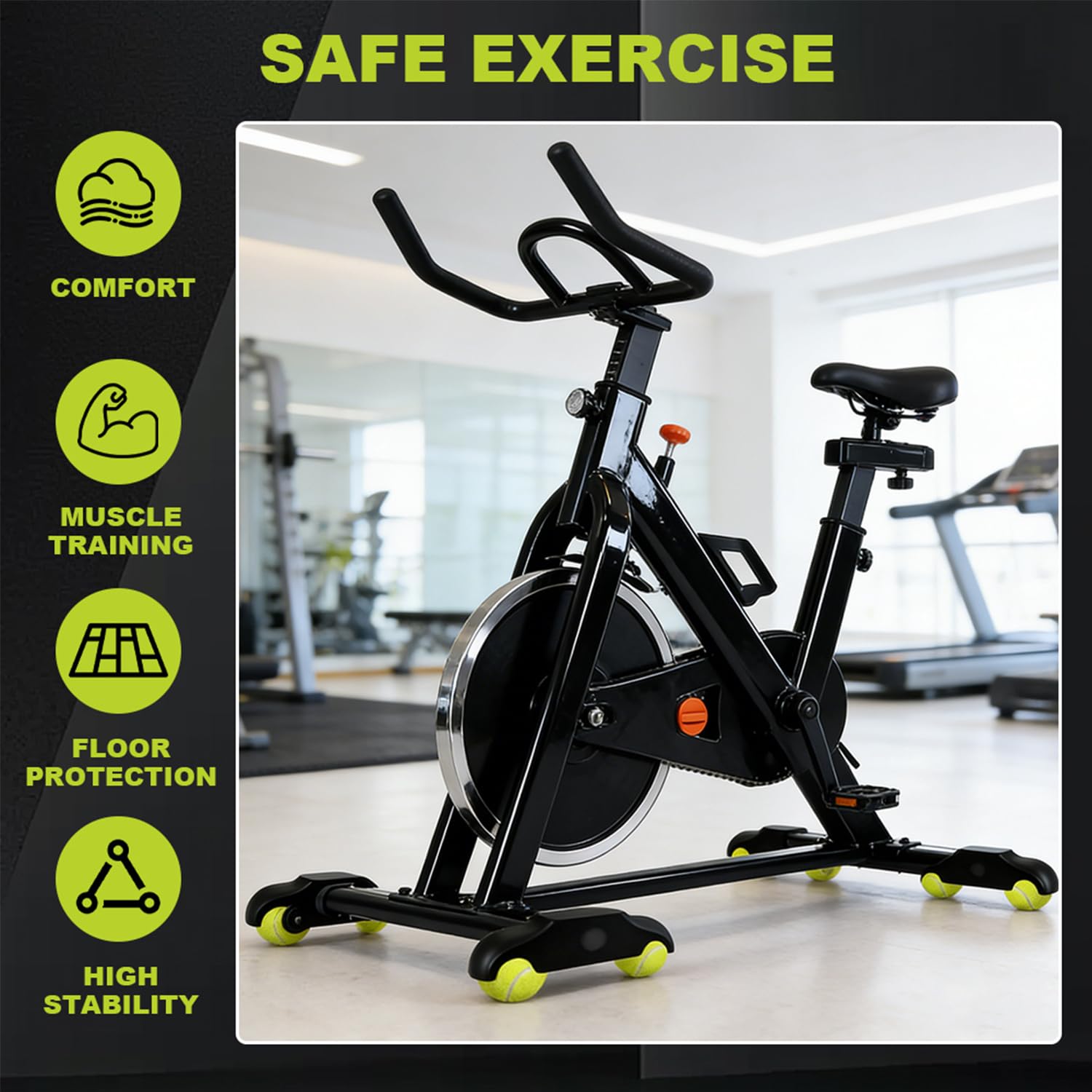 4 Stück Rocker Plate Feet, Indoor Cycling Snap Rocker Feet Adapter, Wippplatten-Fahrradtrainer, Tragbarer Cycling Tennisbälle Fußadapterr, für Wahoo Kickr Core Rollentrainer, Mit 8 Tennisbällen