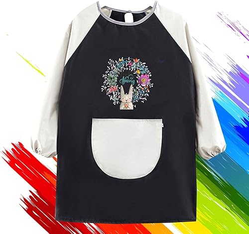 Miniatura 5 de arte para niños, delantales pintura, para niños, con manga larga y 1 bolsillos para edades de 8 a 12 años