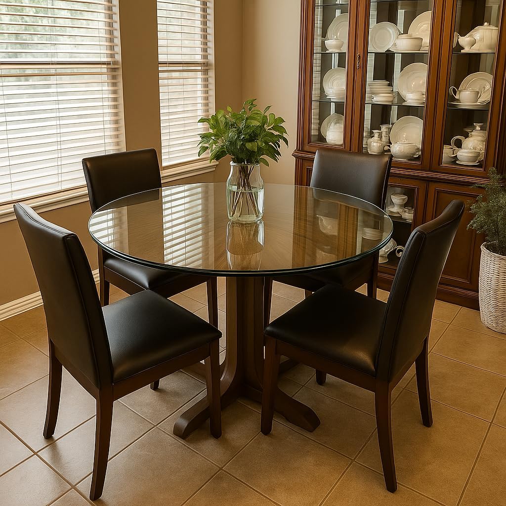 Audio-Visual Direct 36" Tempered Glass Table Top with Rounded Edge 5/16" Thick