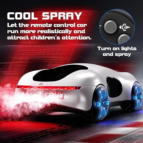 Miniatura 3 de Aiqi Auto de control remoto, 2.4 GHz Futurista con detección de gestos RC Sunt Car con iluminación fresca y aerosol, 360 giratorio lateral Drift RC