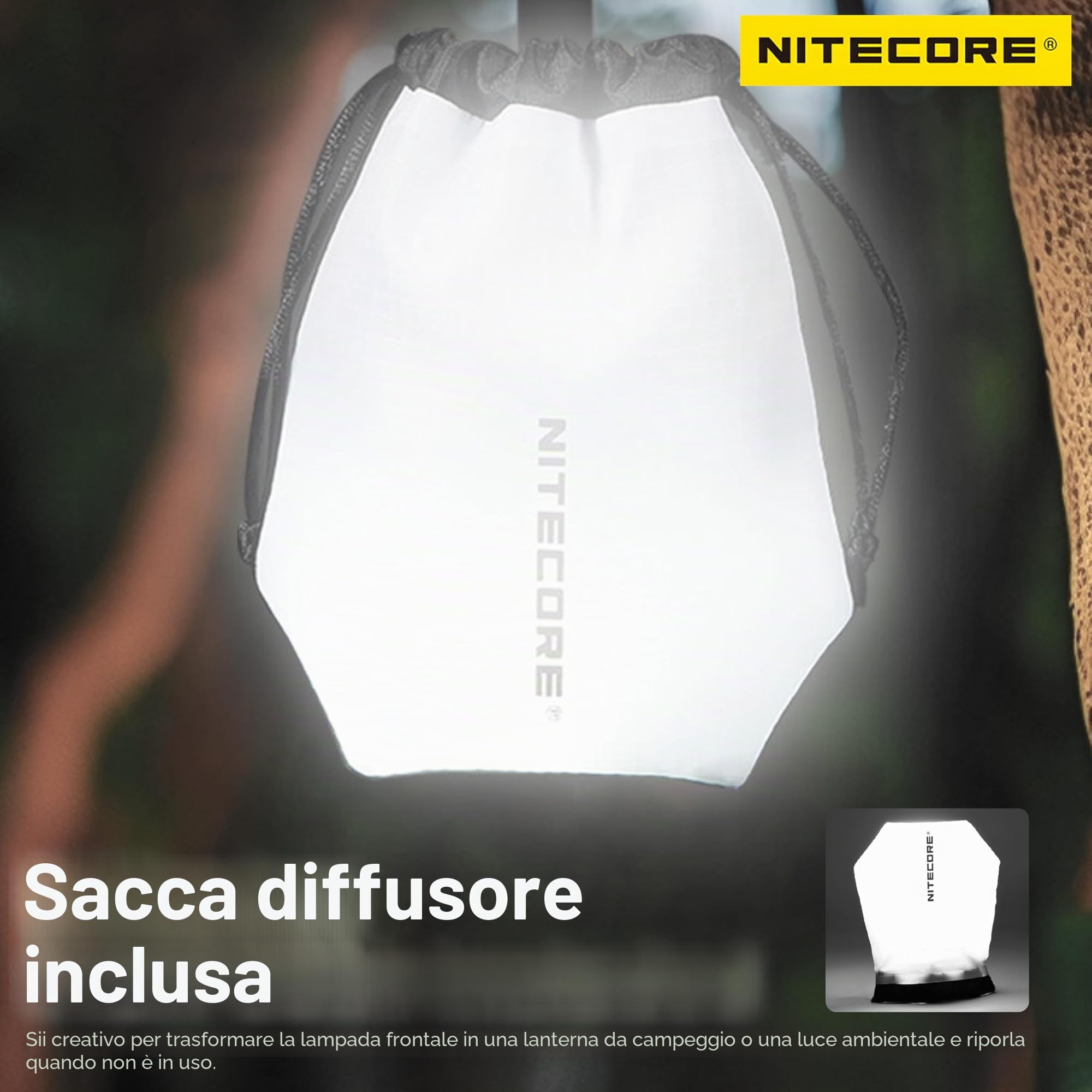 Nitecore NU45 1700 Lumen - Lampada luminosa da 4000 mAh con batteria USB-C ricaricabile