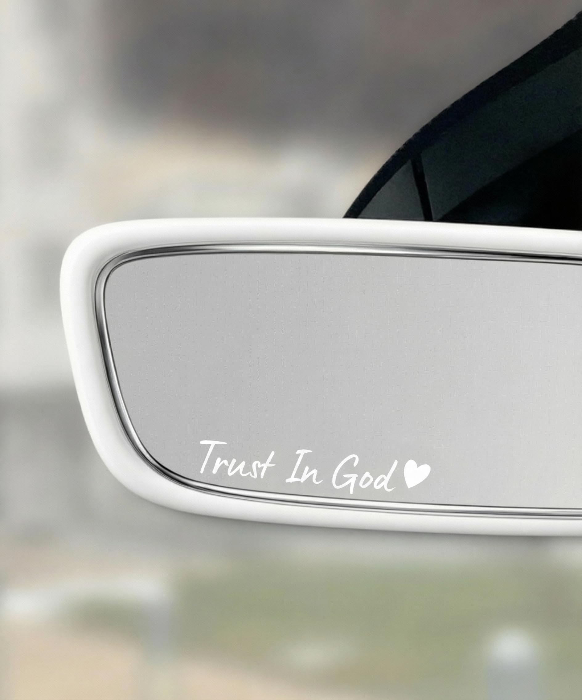 3 Stück Trust In God Aufkleber, Auto Aufkleber Spiegel, Vertraue Auf Gott Rückspiegel Aufkleber Vinyl Aufkleber Autodekoration Geschenk für Fahrer Frauen Männer (Weiß)
