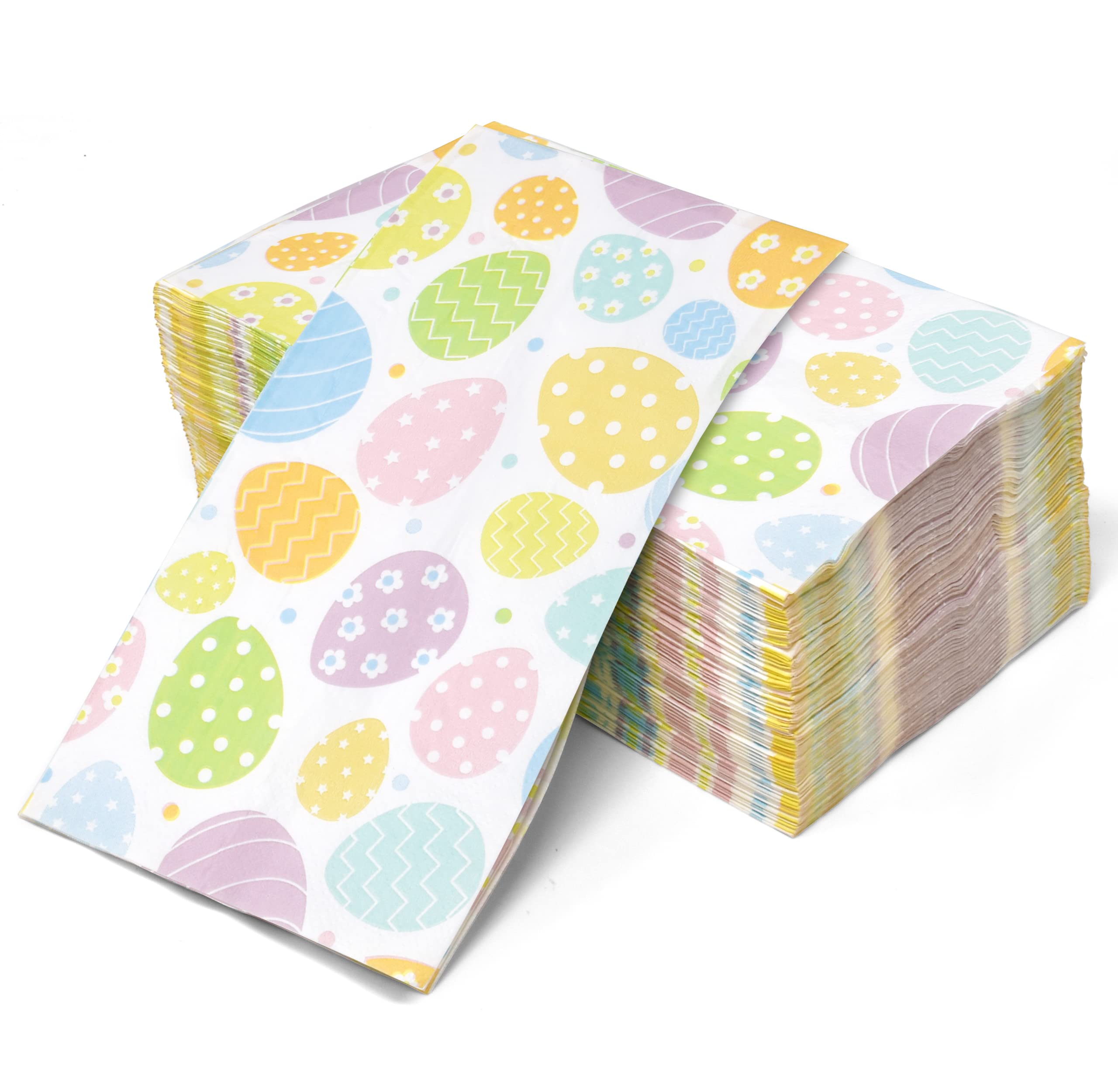 Condition photo showing New/Like New for spring easter egg guest napkins disposable party napkins colorful pastel table decor for entertaining gatherings and seasonal celebrations