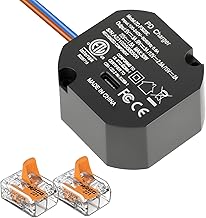 USB Type C Power 30W Only for USB C Tablets as Pad with Auto-Negotiation, 5V/3A 9V/3A 12V/2.5A 15V/2A 20V/1.5A Output, 100~240V/AC 50Hz Input for 86x86mm Junction Box In Wall USB C PSE