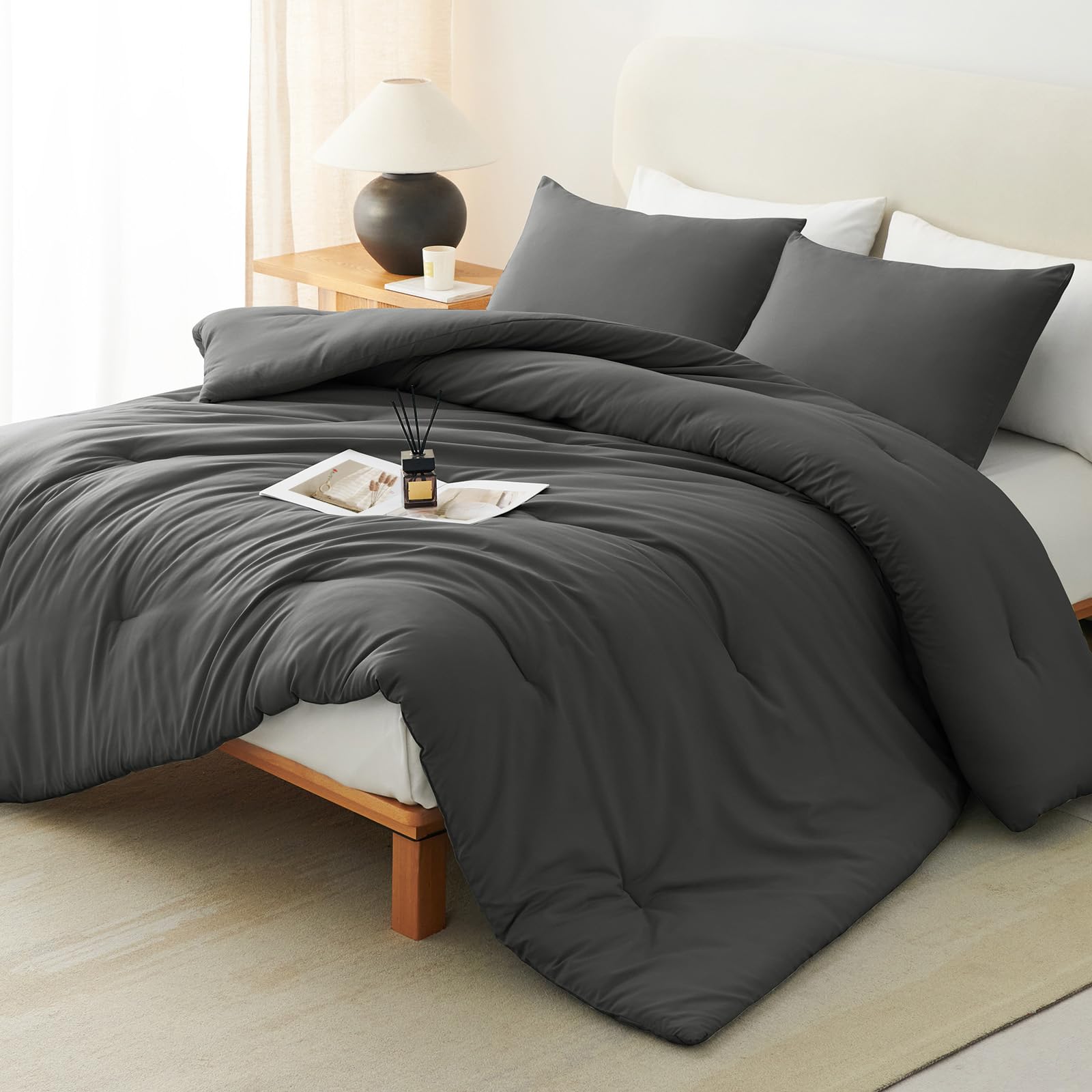 Photo 1 of CozyLux Oversized King Comforter Set - Dark Grey