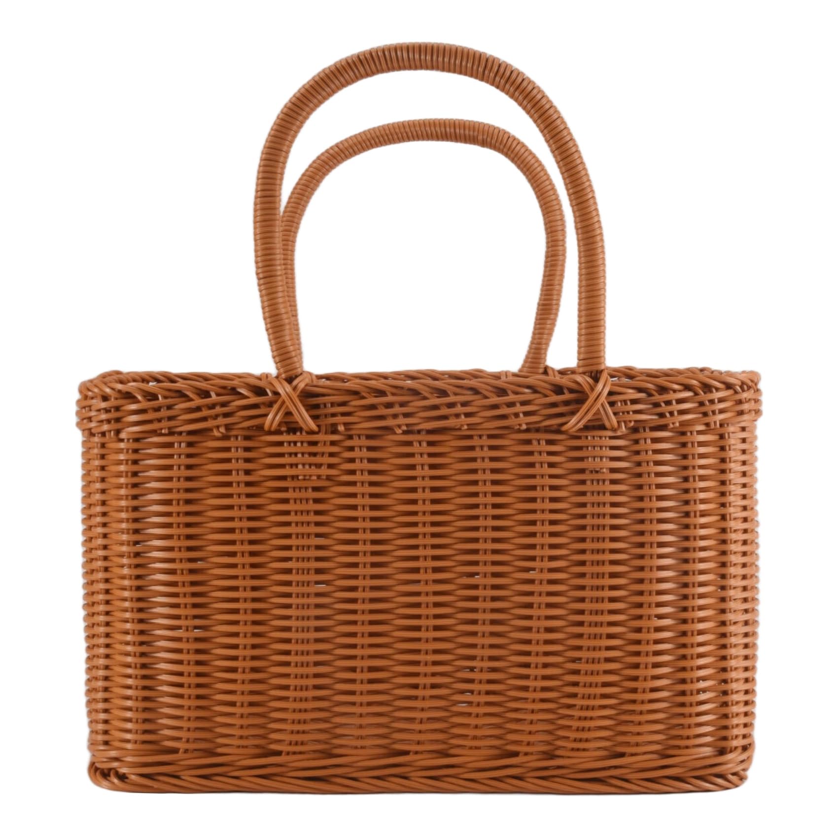 MOLERRI Home Shopping Basket Hand Vegetable Basket Decorative Woven Basket Flower Arrangement Basket Imitating Rattan Picnic Bag