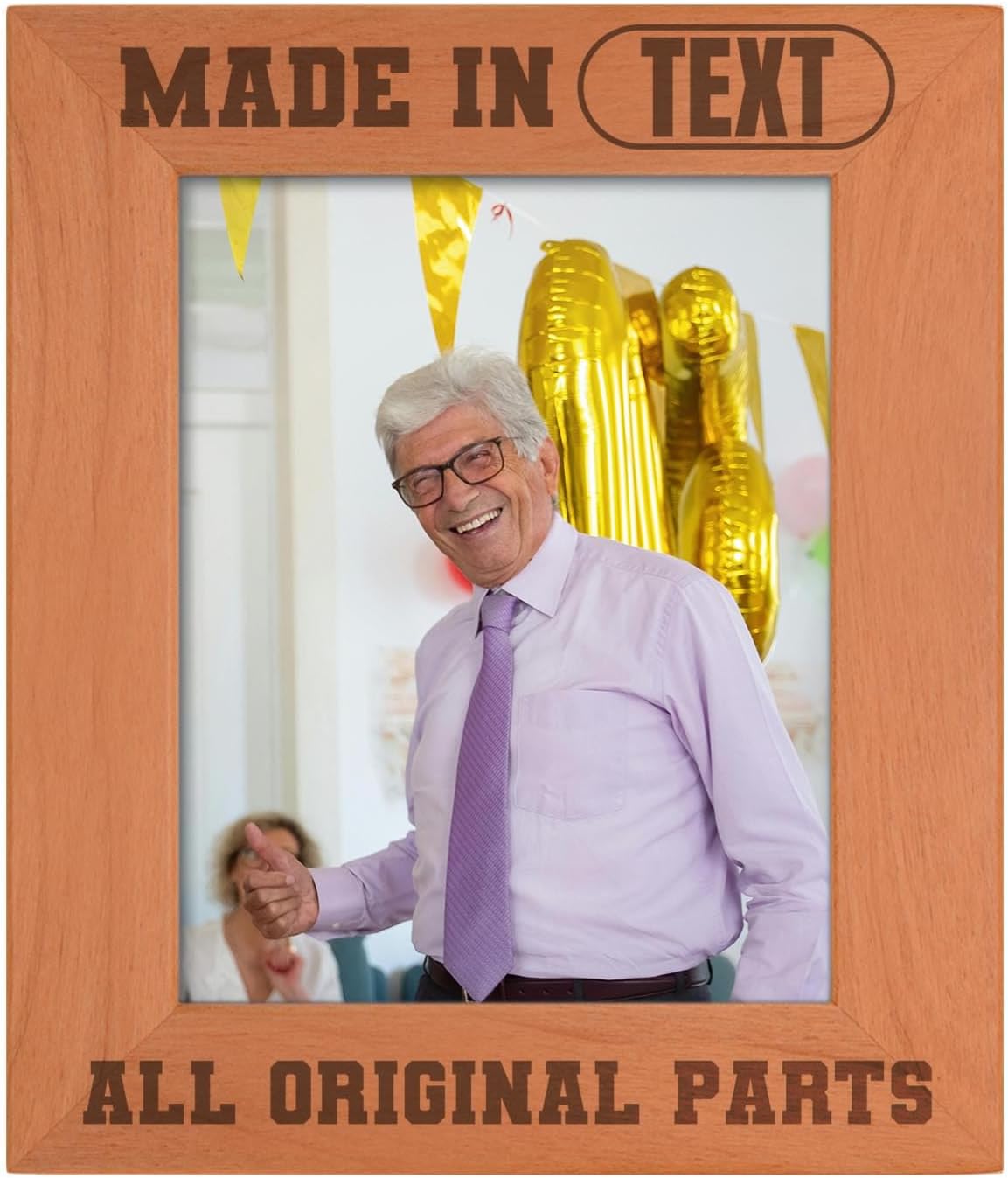 Custom Year Birthday Gifts Made In Custom Year All Original Parts Personalized Wood Engraved Portrait 8x10 Photo Frame