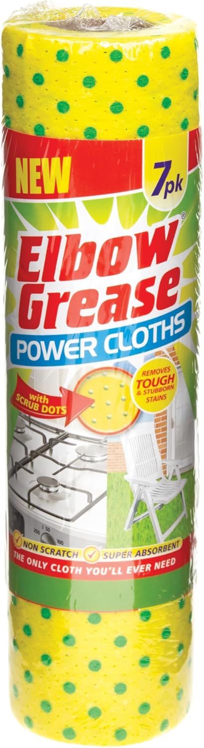 Elbow Grease Power Cloths with Scrub Dots Reusable Super Absorbent Pack of 7