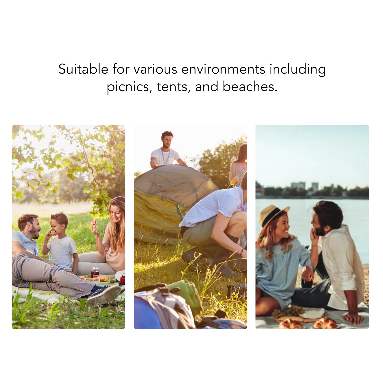 Yunseity Picnic Blanket, Thick Portable 78x78in Weather Resistant Outdoor Sand Mat for Hiking (Type 2)