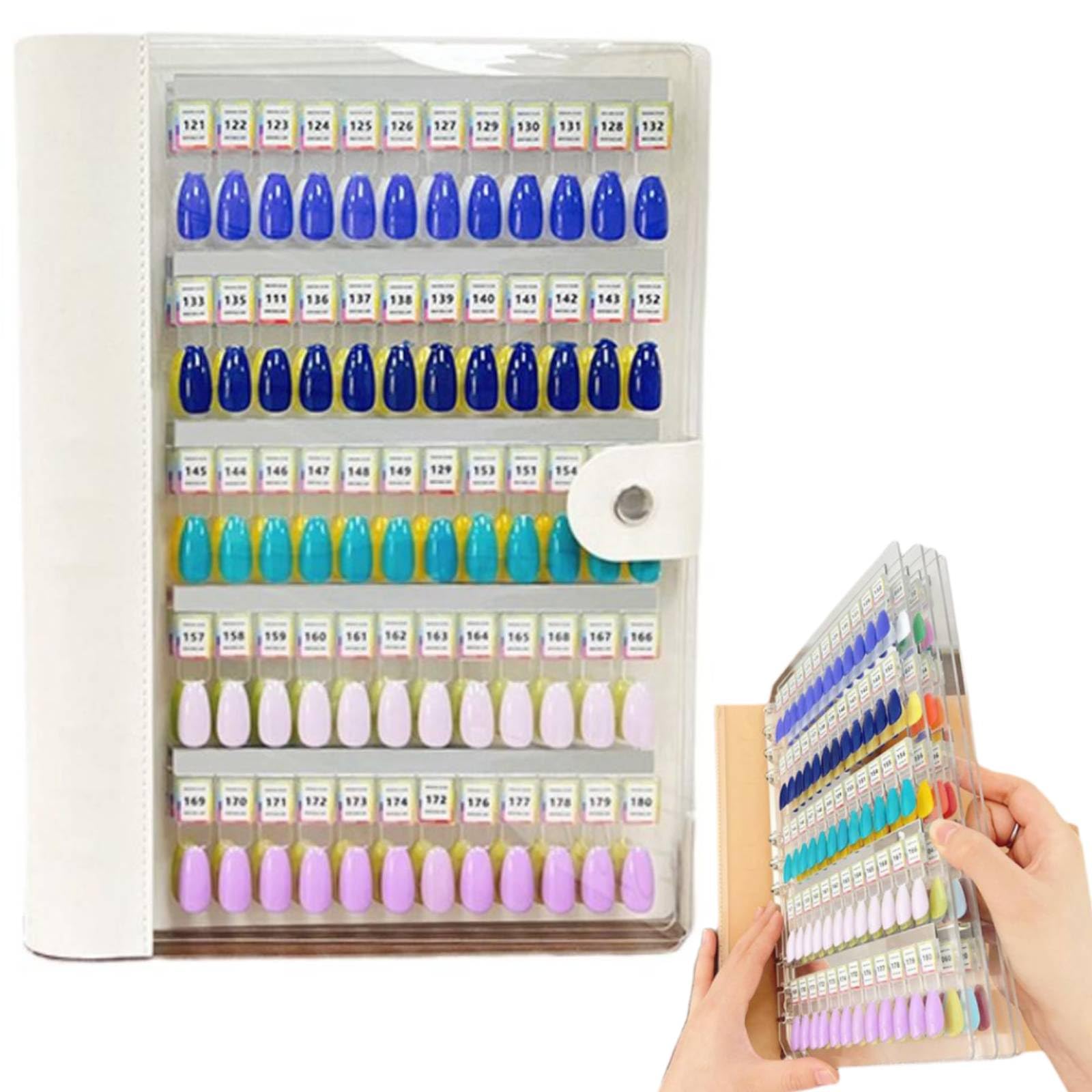 Livre d'échantillons d'ongles magnétique, présentoir de couleurs pour ongles 120/180/240, organisateur de rangement pour ongles magnétiques vierges 2025, avec ongles de remplacement transparents, pas