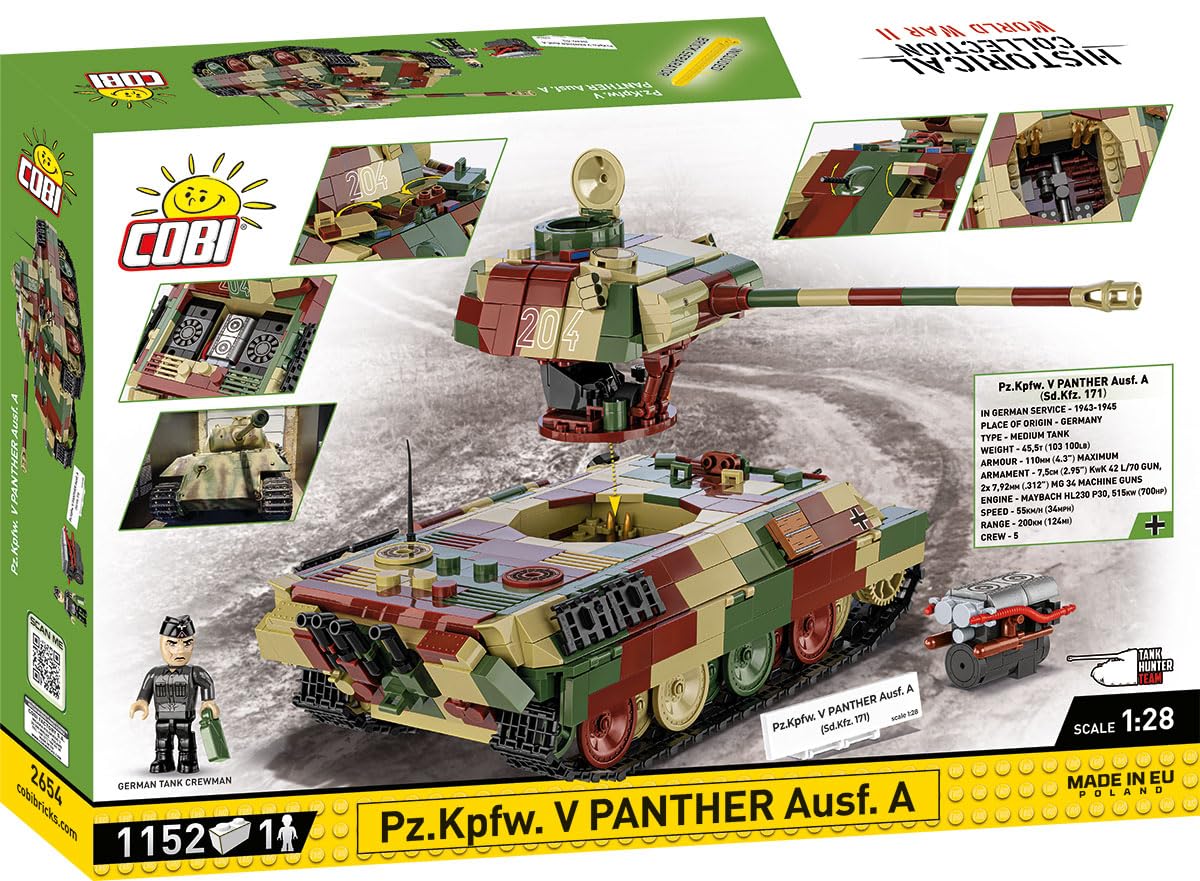 COBI Colección Histórica WWII PZ.KPFW. V Panther AUSF. A (SD.KFZ.171) Tanque