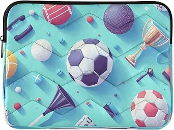 Laptop Sleeve Cover Basketball Football Trophy Trumpet Laptop Case Women Men 15-16 inch Waterproof Briefcase Bag for Work Travel College