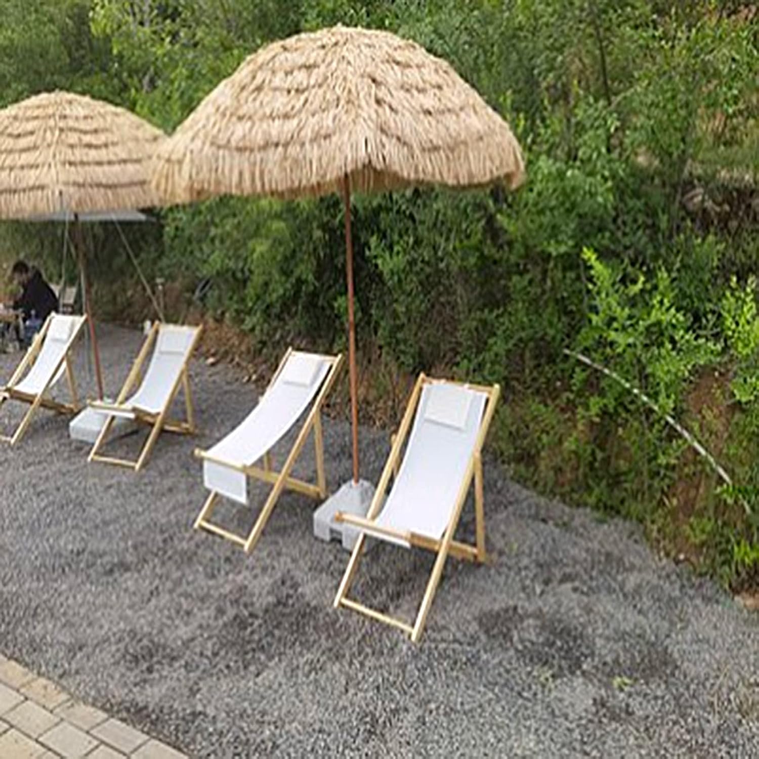 Hawaiian Thatched Umbrella Patio Table Umbrella Portable Sun Shade Umbrella for Garden, Lawn,Backyard and Pool,A-1.6m