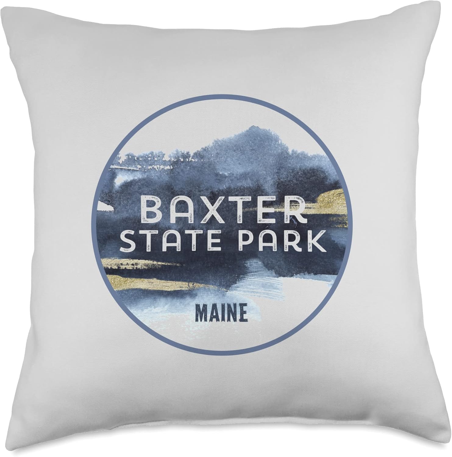 Baxter State Park Maine Watercolor Design Outdoors Souvenir Throw Pillow