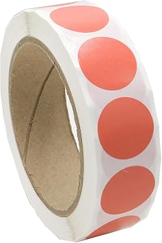 Labels 1 Inch Round Permanent Color-Code Dot Stickers, 1000 Sticker per Roll Salmon