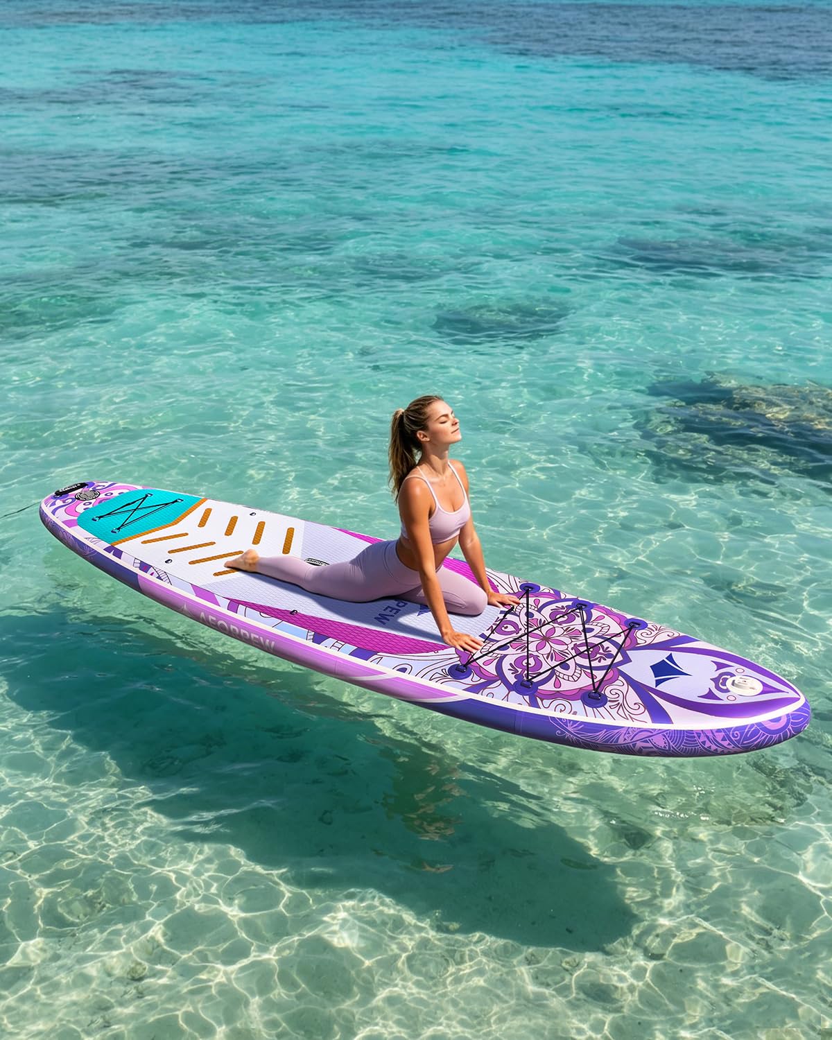 Tavola da paddle gonfiabile 86 cm SUP per donna con pagaia e zaino 100 l
