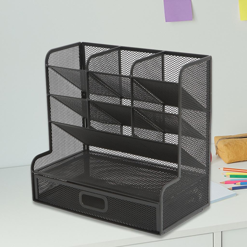 Organizer da scrivania compatto ed efficiente con rete per un