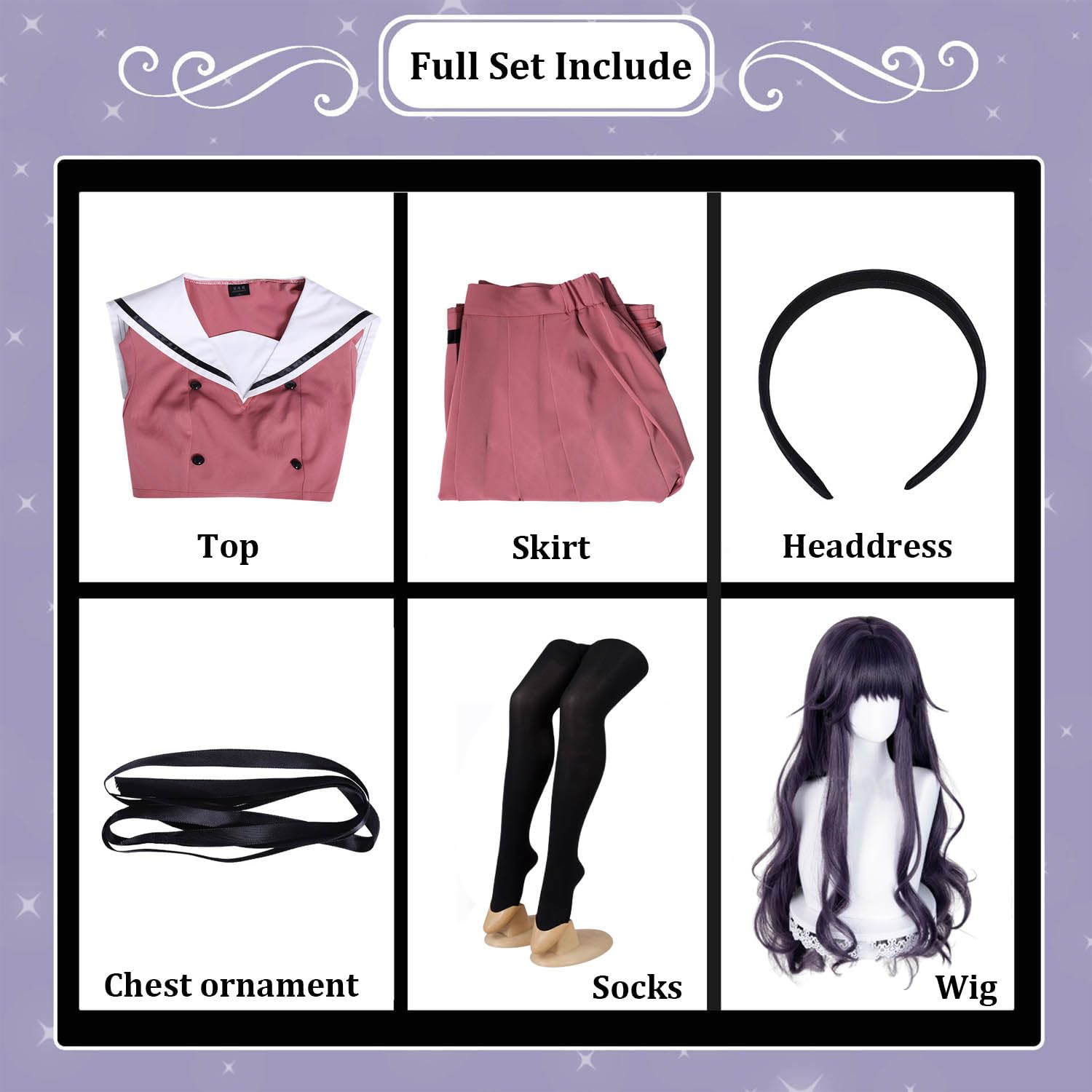 Anime The Fragrant Flower Blooms with Dignity Disfraz de cosplay Waguri Kaoruko Uniforme Conjunto Completo Halloween Carnaval Traje de Vestir con Peluca para Mujeres