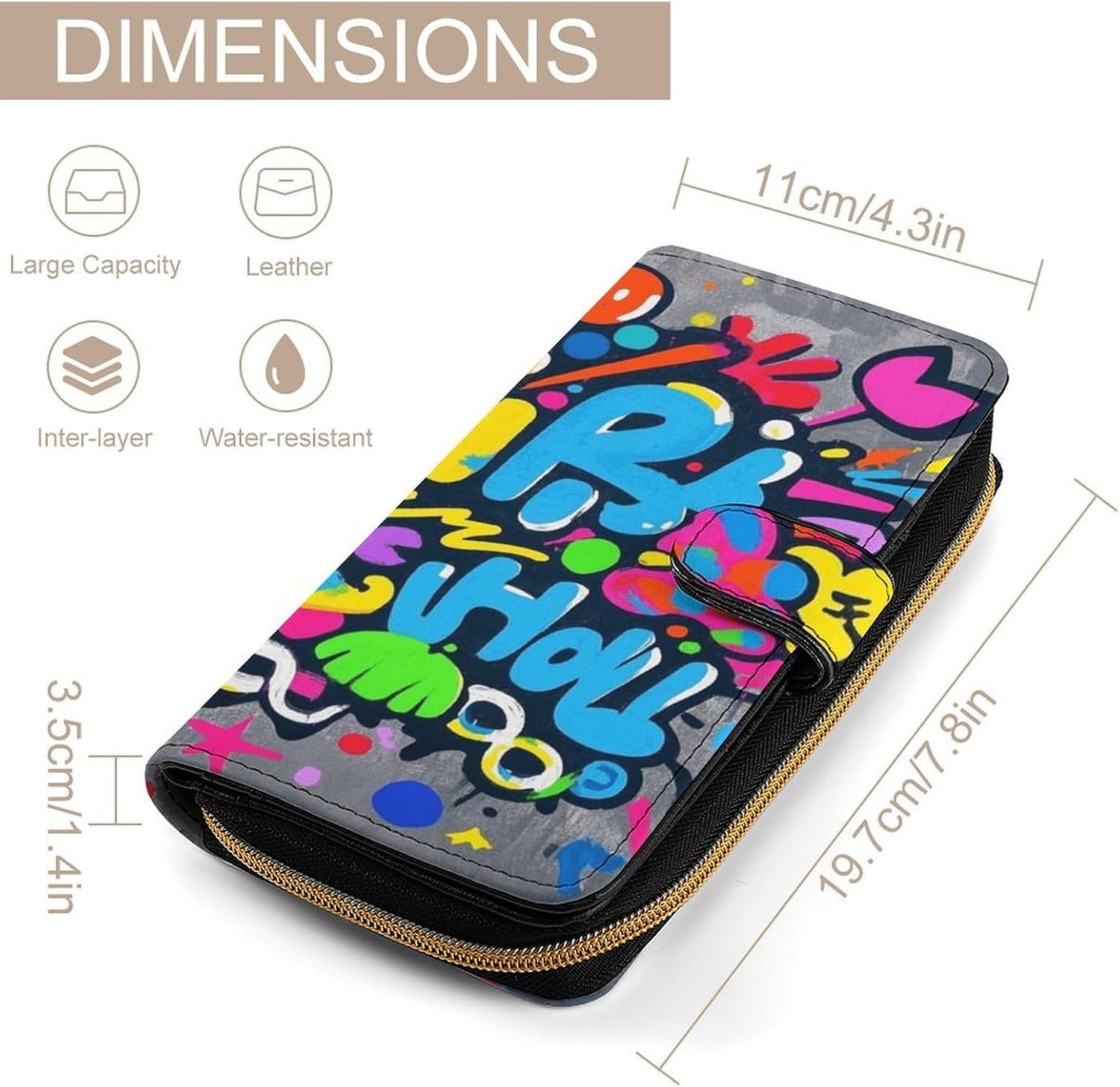 Graffiti Travel Wallet for Men & Women RFID Blocking Card Organizer Credit Card Holder Large Capacity