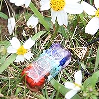 Vista 6 de Orgone Chakra Pendant 7 Chakra Stones Necklace Orgonite Pendant with Adjustable Cord Crystals Necklace for Women Men