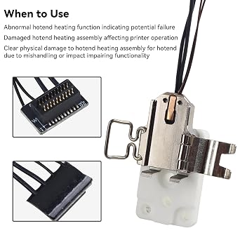 3D Printer Accessories for BambuLab H2S Hotend Heating Assembly: Quick-Change Extruder Replacement with Ceramic Heater Cartridge Thermistor Sensor and Mounting Base Clip
