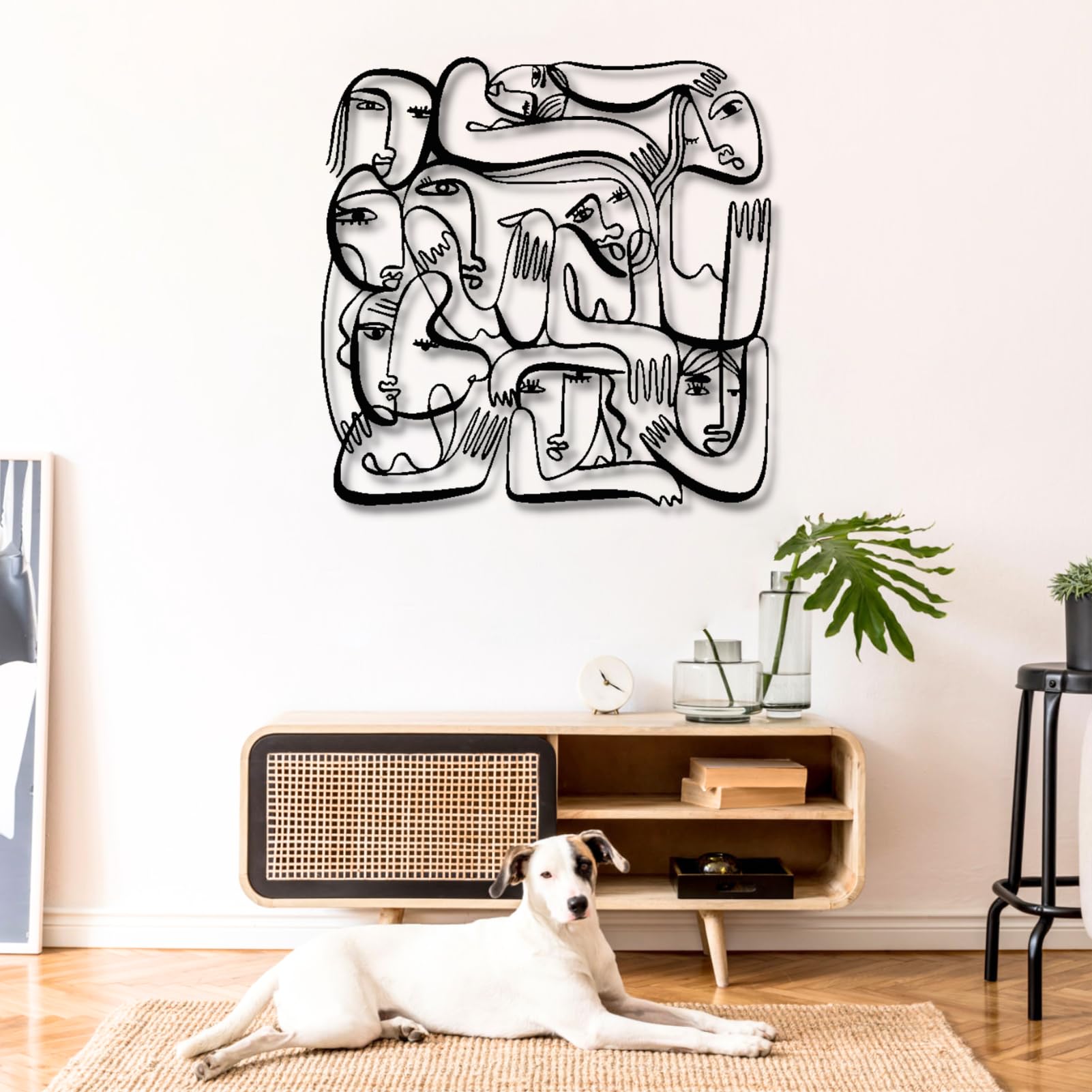 Decorazione da parete in metallo con gregge di uccelli, grande decorazione da parete per esterni, scultura moderna per soggiorno, camera da letto, corridoio e scale