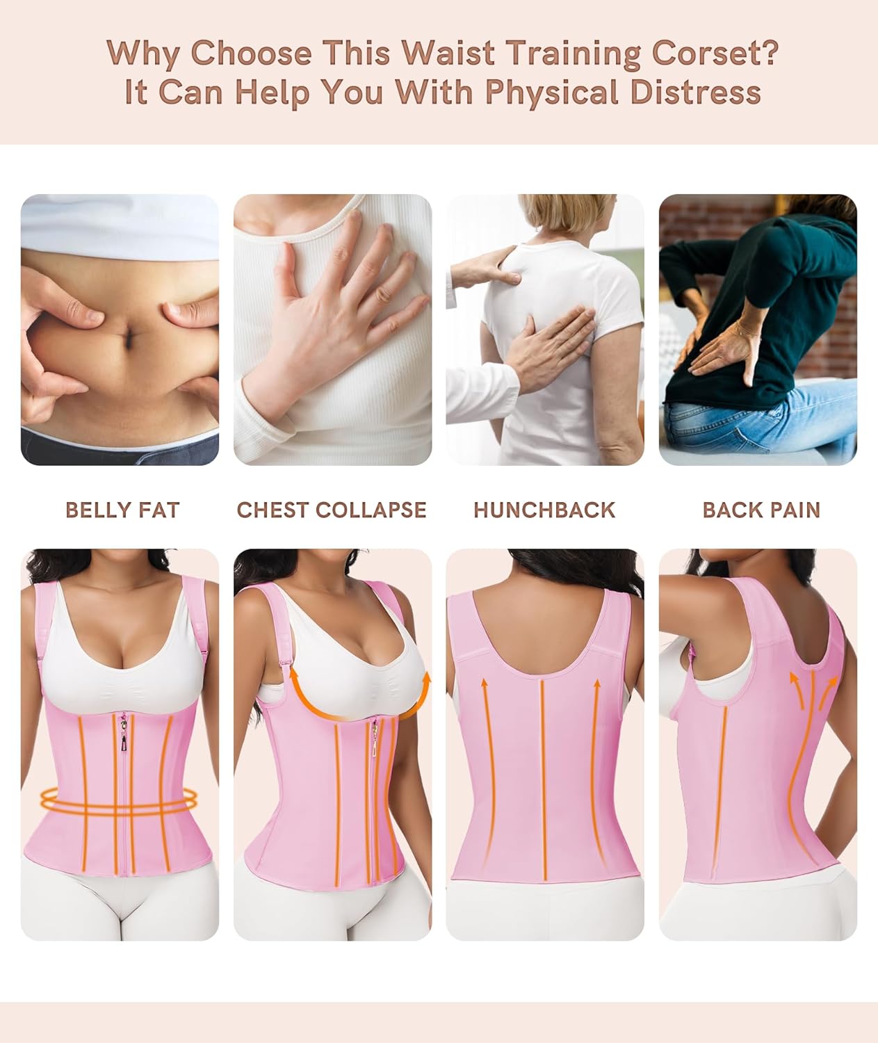 Waist Trainer Corset For Women,Tummy Control Sports Girdle, Hourglass Vest Waist Cincher Body Shaper with Adjustable Straps - Image 6