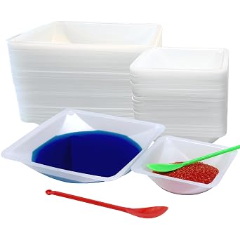 Pure Ponta Weigh Boats - 125pk Medium & 125pk Large Square Plastic Disposable Trays for Scale - 100ml & 330ml Lab Dishes