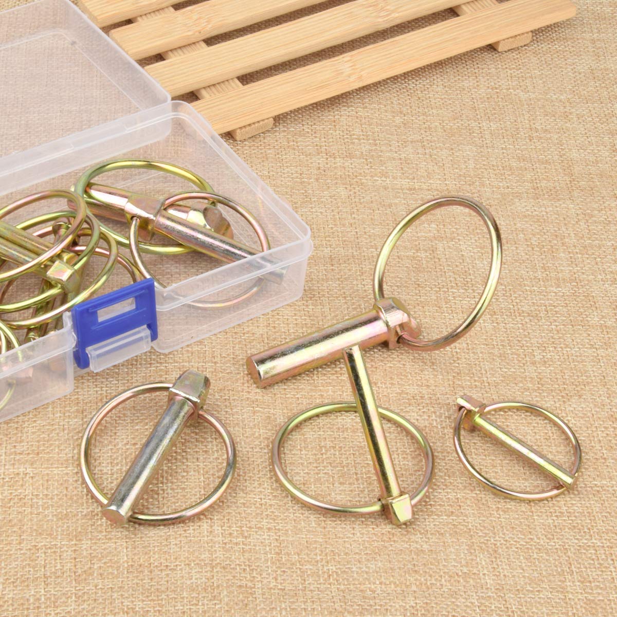 50 PCS Heavy Duty Lynch Pin Assortment Kit Trailer Pins 3 Point Hitch Pins for Tractor, Trailers, Mowers (50)