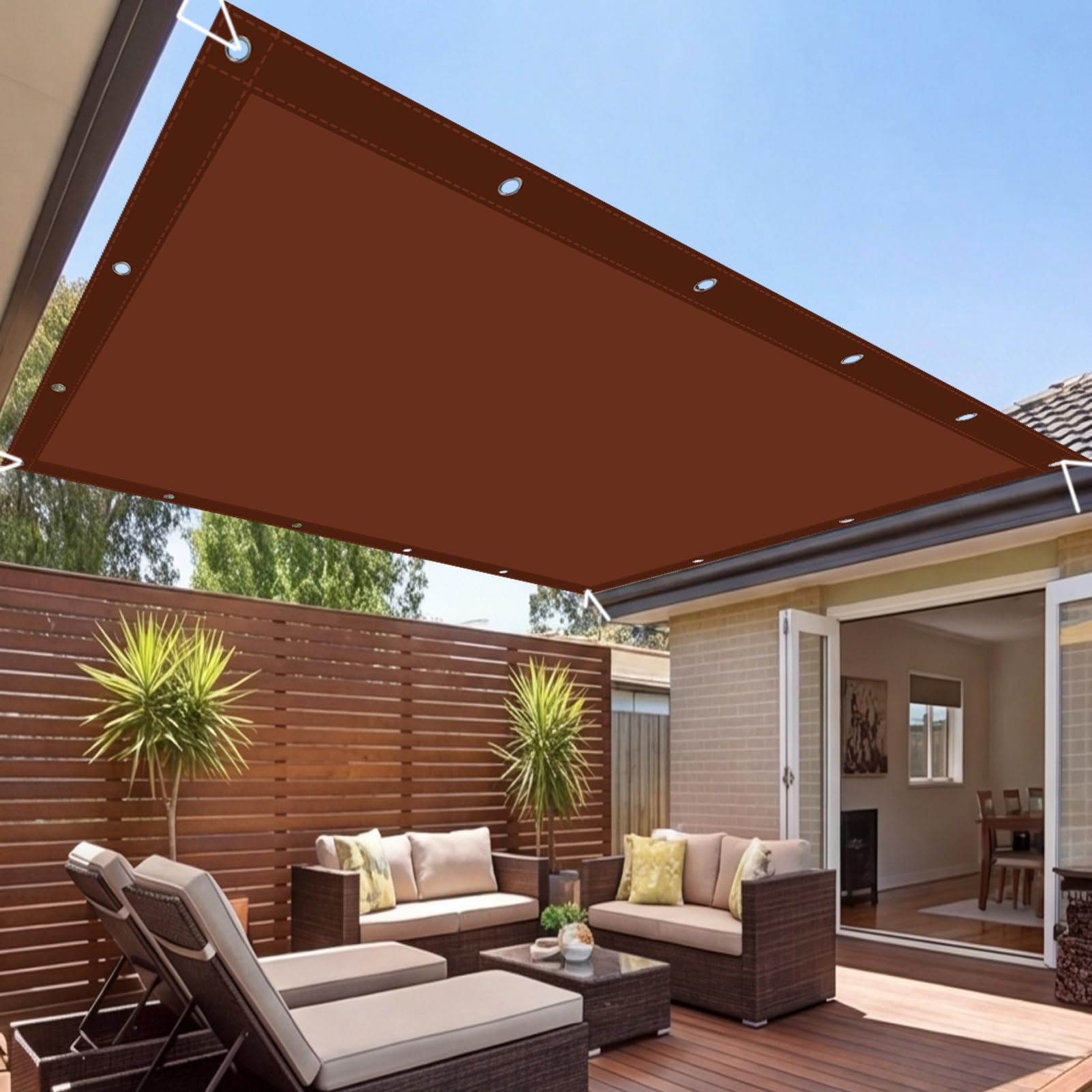 Toile ombrage imperméable protégeant des UV pour créer un coin frais sur la terrasse ou le balcon